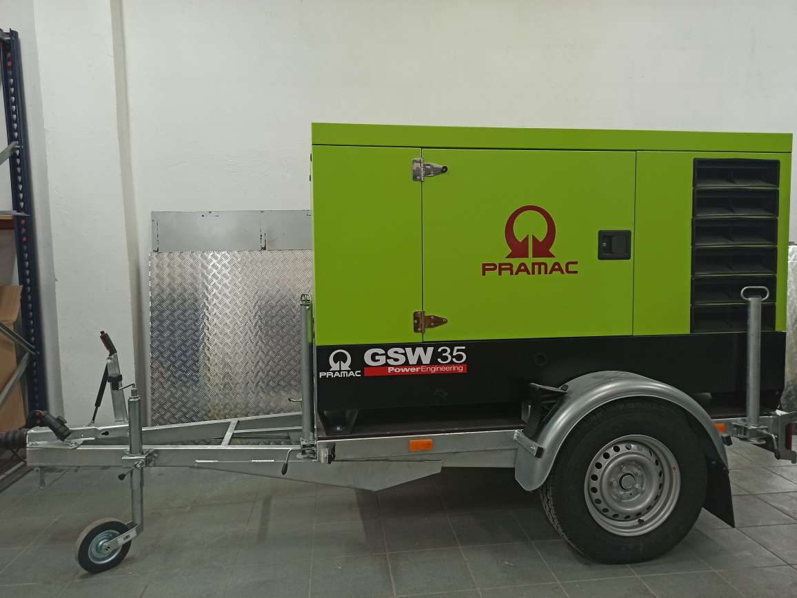 Agregat prądotwórczy Pramac GSW35Y na podwoziu Agregat prądotwórczy Pramac GSW35Y na podwoziu